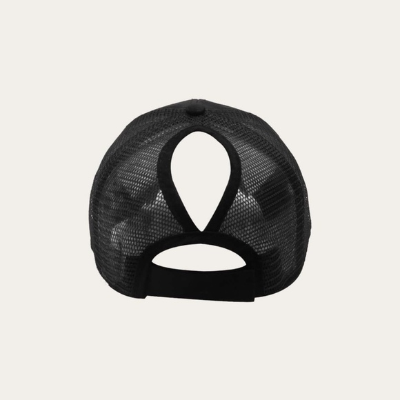 Messy hair/ponytail mesh black baseball cap - Picture 4 of 4